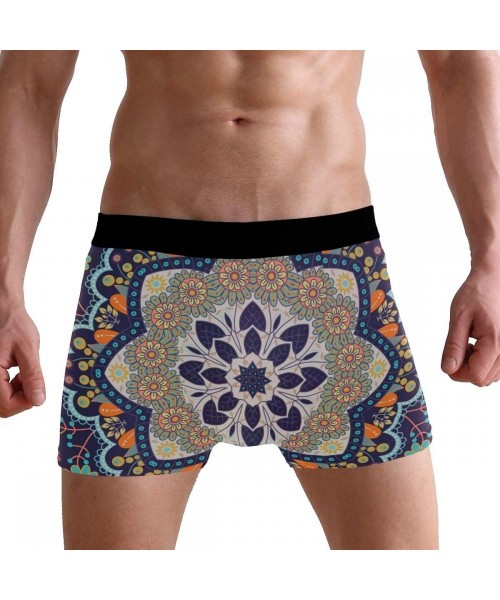 Boxer Briefs Trippy Mandala Boxer Briefs Men's Underwear Boys Stretch Breathable Low Rise Trunks - CN18IL39QE4