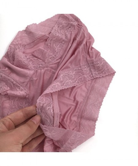 Panties 100% Silk Women's Middle-Rise Silk Brief with Lace Edge Seamless Supersoft Comfort Panties Solid Color - Pink Mauve -...