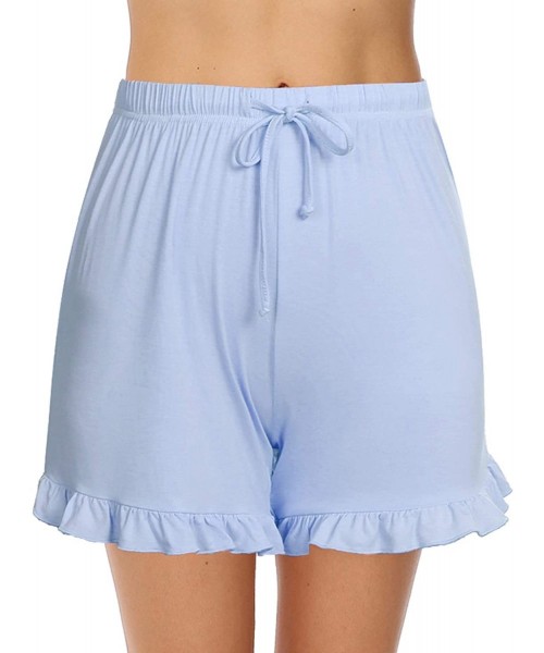 Bottoms Women's Pajama Shorts Cotton Striped Sleep Shorts Short Pajama Bottoms for Summer - Blue B - CJ18X77EX57