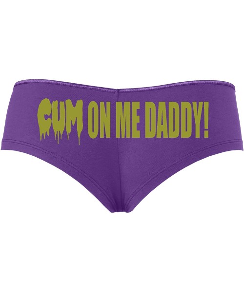Panties DDLG Cum on Me Daddy for Daddys Little Slut Sexy Purple Boyshort - Gold - CK18SSKRZNO