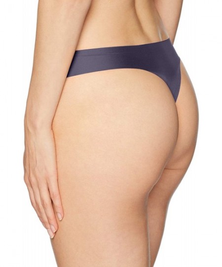 Panties Women's Lace Illusion Thong - Matted Blue - C1180L9WISZ