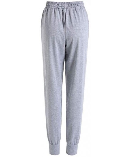 Bottoms Womens Casual Stretch Pajama Lounge Yoga Pants Workout Pants - Light Grey - CP19CUASMG0