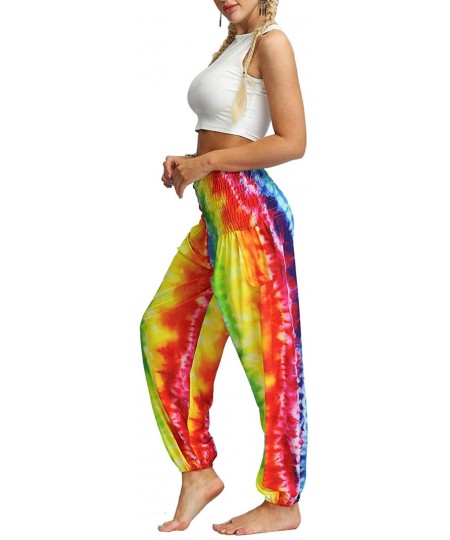 Bottoms Women's Comfy Bohemian Tapered Harem Loose Yoga Tie Dye Pajama Lounge Pant - Colour 05 - CU19C4XQIN4