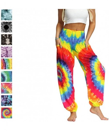 Bottoms Women's Comfy Bohemian Tapered Harem Loose Yoga Tie Dye Pajama Lounge Pant - Colour 05 - CU19C4XQIN4