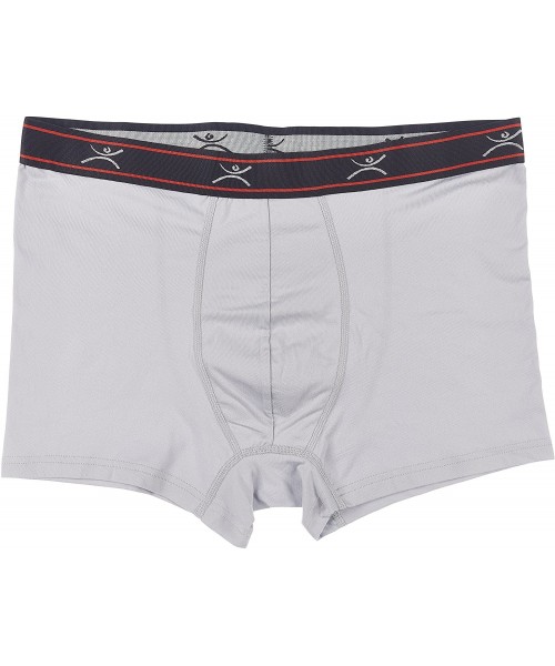 Boxer Briefs Men's Silkskins 3" Trunk Briefs Underwear with Pouch (Pack of 3) - Lt.grey/Dl.grey/Navy - CE17YOXXIGL