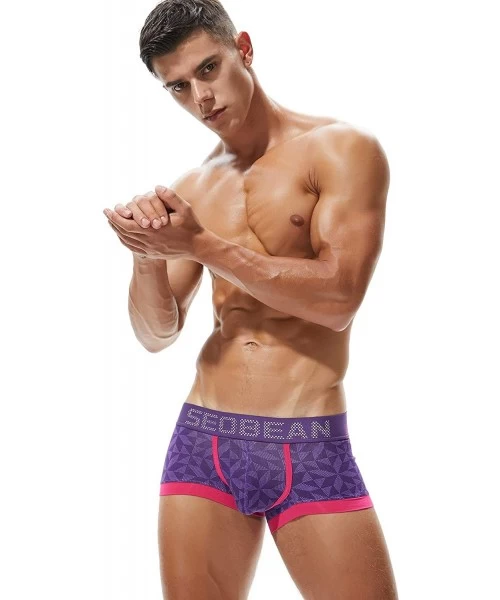 Boxer Briefs Mens Low Rise Boxer Brief Underwear - 90213 Purple - CD18QQK7S48