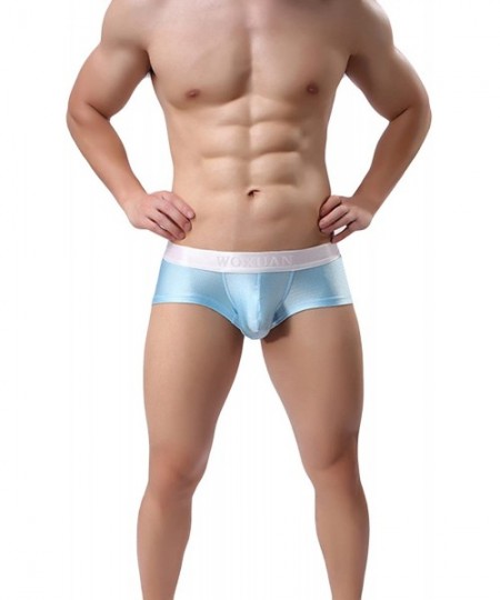 Boxer Briefs Men's Sexy Solid Nylon Pouch Boxer Brief Underwear Panties Underpants - 4 Pack-mix Color 1 - CL187ADWEW4