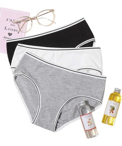 Panties Women's 3 Pack Contrast Binding Underwear Panties - Multicolored - CS198NN6MD0