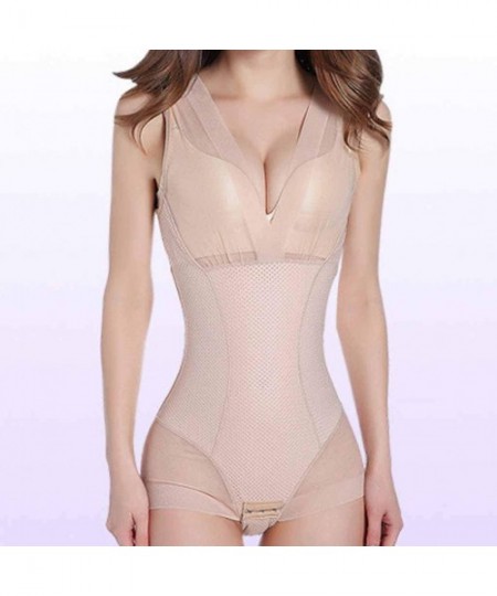 Bustiers & Corsets Women No Traces One-Piece Underwear and Garment with Abdomen Body-Shaping Corset - Khaki - CM18SHAG7QD