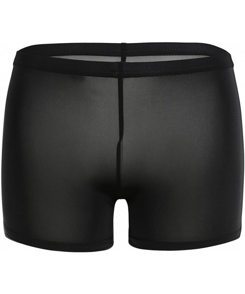 Panties Womens Mesh Sheer See-Through Thigh Slimming Boyshorts Panties Underwear - Black - CI18EO0NNS5