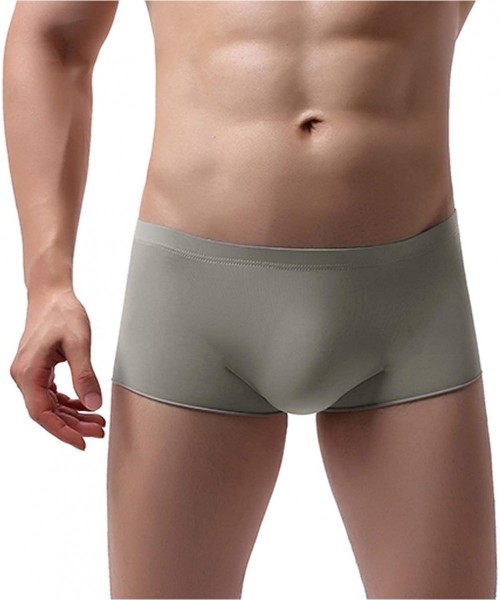 Boxers Men Underwear Boxers Underpants Fashion Splicing Soft Knickers Shorts Male Sexy Underwears Ropa Interior - Gray - CR19...