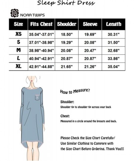 Sets Womens Sleepwear Nightgown- Soft- Comfort- Lightweight Long Sleeve Nightshirt - Black - C418654H8AA