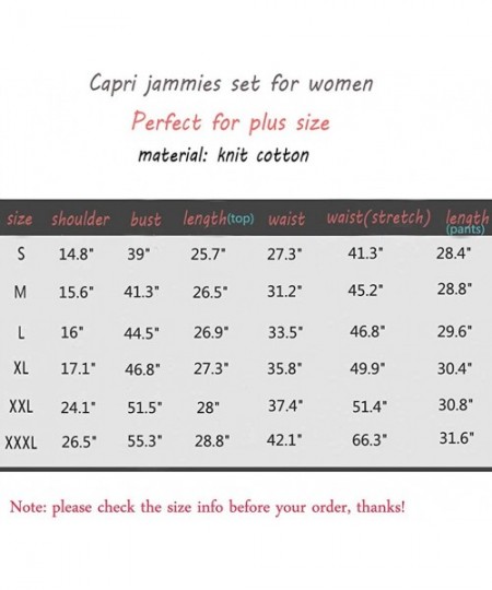 Nightgowns & Sleepshirts Women's Sleepwear Tops with Capri Pants Pajama Sets - Black Alpaca - CN18RZE34UZ