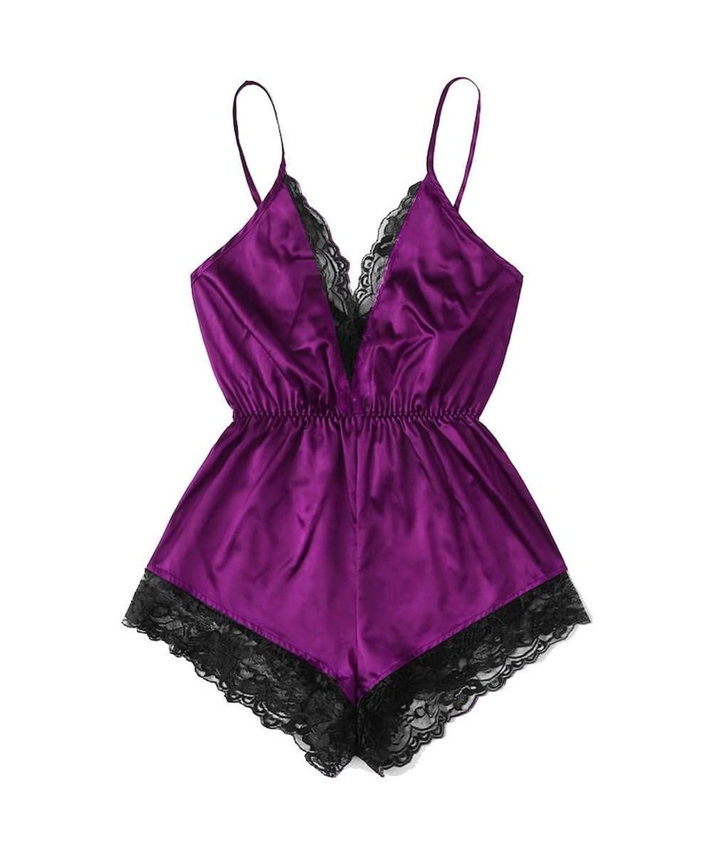 Baby Dolls & Chemises Sexy Lingerie for Women for Sex Women's Lace Chemise Nighty Babydoll Plus Size Sleepwear Dress 2019 (Pu...
