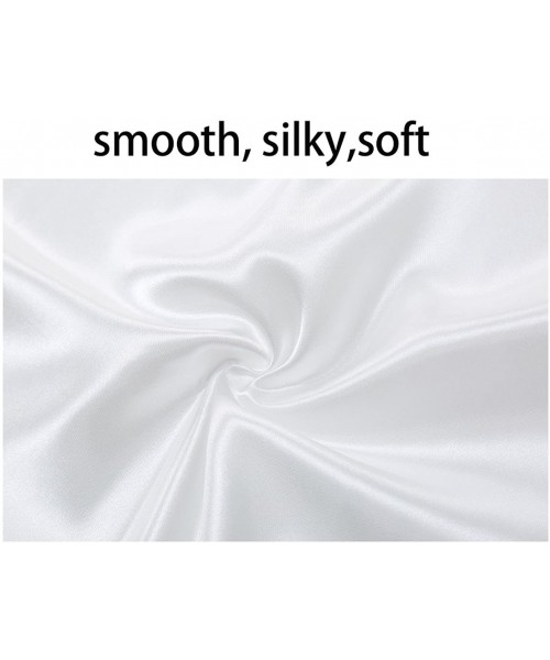 Nightgowns & Sleepshirts Big Full Slip Sleepwear Lotus Leaf Hem Basic Dress Camisole - White - CG1843W2UX5