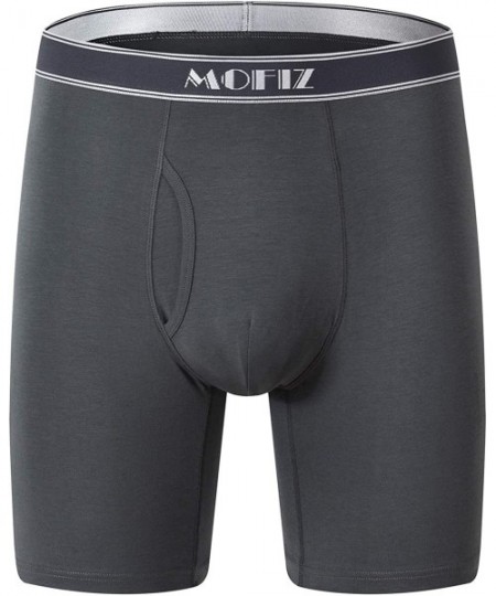 Boxer Briefs Mens Underwear Short Leg Stretch Micro Modal Boxer Briefs - Black/Gray/Green 209 - CH18CX0ZU07