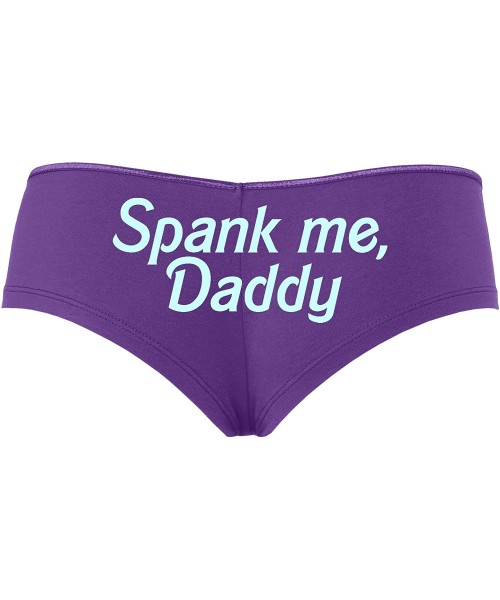 Panties Spank Me Daddy for DDLG Princess Kittens Cute Purple Boyshort - Baby Blue - C218STU34MM
