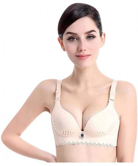 Bustiers & Corsets Pillow-Soft Extra-Breathable Comfort Bra Adjustable for Women - Beige - C318ZQTMHGG