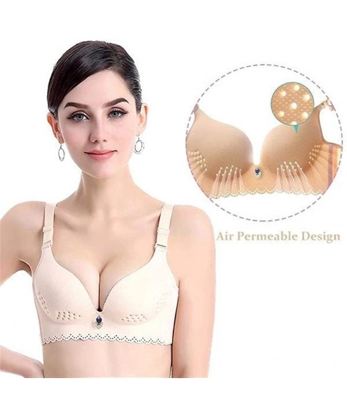 Bustiers & Corsets Pillow-Soft Extra-Breathable Comfort Bra Adjustable for Women - Beige - C318ZQTMHGG