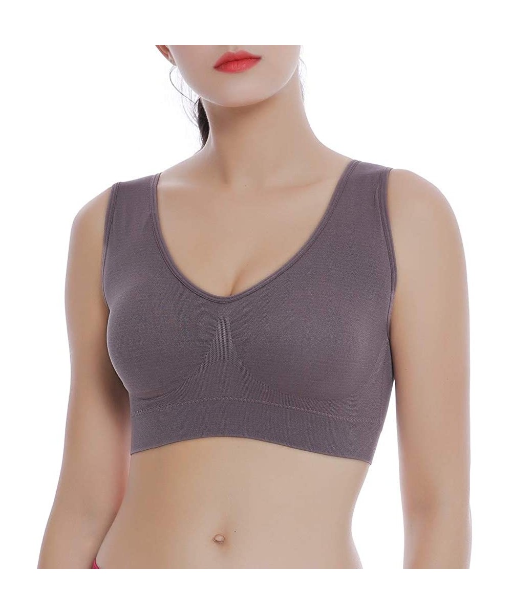 Thermal Underwear Tank Top for Women Ultra-Thin Lift and Support Wire Free Bra Soft Comfy Padded Seamless Bras-Yoga Sports Le...