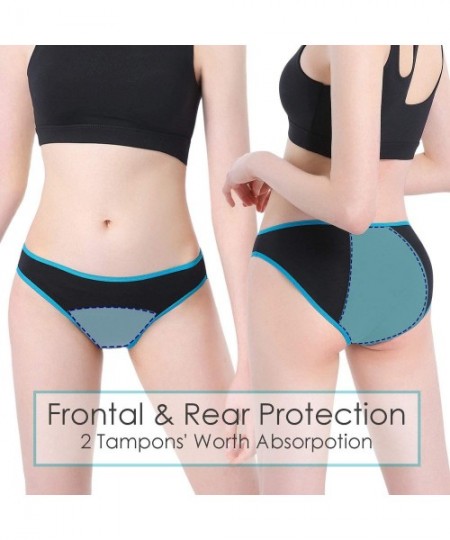 Panties Period Panties High-Cut Bikinis Menstrual Leak Proof Underwear for Women Teen Girls - 5-pk Black Stark - CS18NGXA3CH