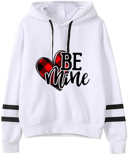 Bustiers & Corsets Womens Printed Hooded Sweatshirt Casual Long Sleeve Pullover Tops for Valentine's Day - D - CR1945DDR35
