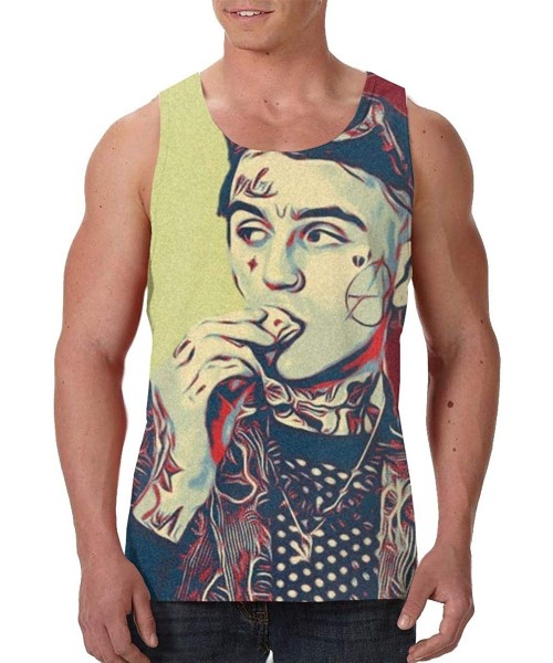 Undershirts Men's Lil Peep Tank Tops 3D Print Premium Summer Sleeveless Tee Cool Workout T-Shirts - Lil Peep7 - CW19DASXHSI
