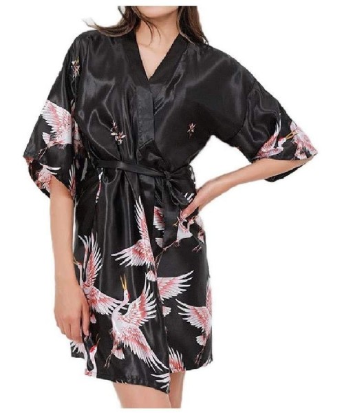 Robes Women's Charmeuse Hoodie Robe Lounger V-Neck Pajama Spa Robe AS10 S - As10 - CG19DCXRDCR