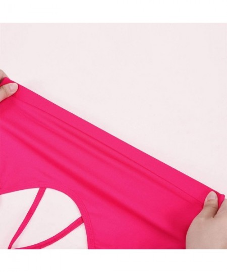 Bras Women Workout Tank Tops T-Shirt Sport Gym Clothes Fitness Yoga Vests - Hot Pink - CF18AGRIM5G