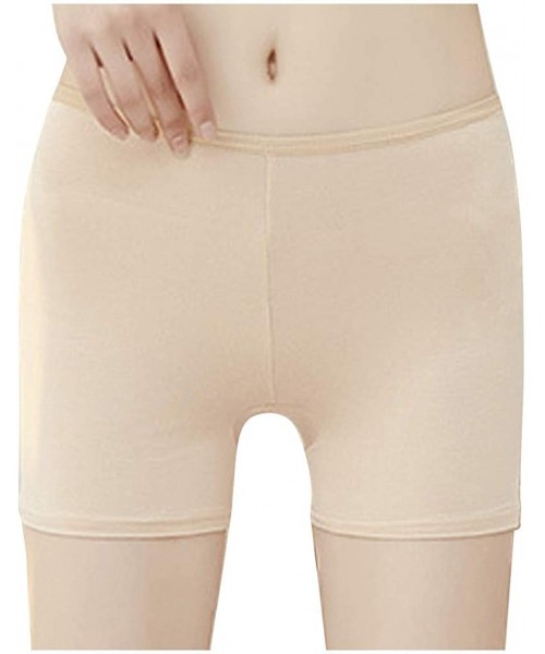 Slips Soft Cotton Underwear Panties- Fashion Women Underwear Sexy High Elasticity Leggings Slim Fit Lace Safety Pant - Khaki ...