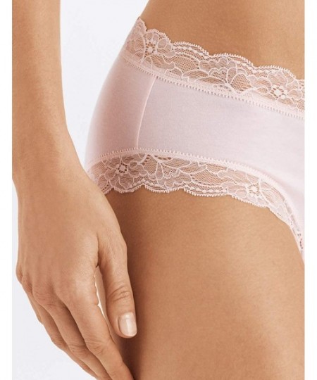 Panties Women's Cotton Lace Hipster - Powder - C018HHT8LZX