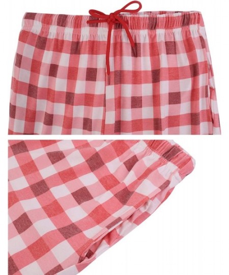 Sets Women's Cotton Long Sleeve Pajamas Set Sleepwear Dot Pattern Bottom Lounge Nightgowns - Xmas Red - CU18X8IH36A
