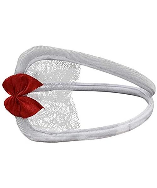 Panties Women Lace Sexy C-String Lingerie Multiple Underwears CX108 - White With Red Bowknot - CR122ESG32B