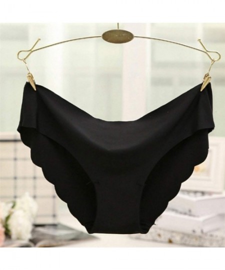 Panties Women Seamless Ultra Thin Underwear G String Sexy Lingerie Women's Panties Intimates Briefs - Black - C818ZQ63ACA