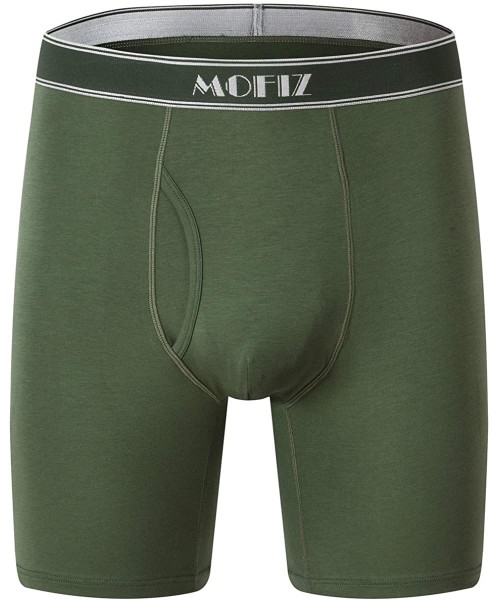 Boxer Briefs Mens Underwear Short Leg Stretch Micro Modal Boxer Briefs - Black/Gray/Green 209 - CH18CX0ZU07