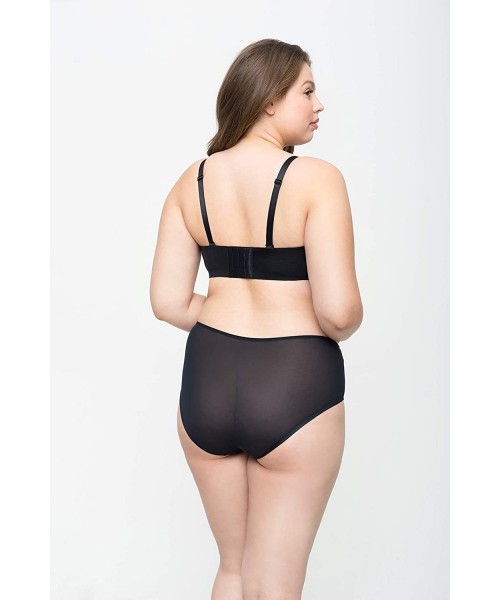 Bras Women's Plus Size Smooth Strapless Multi-Way Bra - Black - CZ18D258R5W
