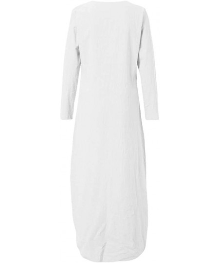 Nightgowns & Sleepshirts Women Dress Satin Prom EveningWomens Printed Sleeveless V Neck Maxi Dress Split Hem Baggy Kaftan Lon...