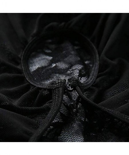 Sets Maternity Lingerie- Sexy Pregnant Plus Size Lace Open Breasts Sleepwear Underwear Babydoll Nightwear - Black - CN18WD0L676