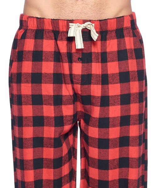 Sleep Sets Mens Flannel Long-Sleeve Top and Flannel Bottom Pajama Set - Red Buffalo Check - CL18XMKE7AM