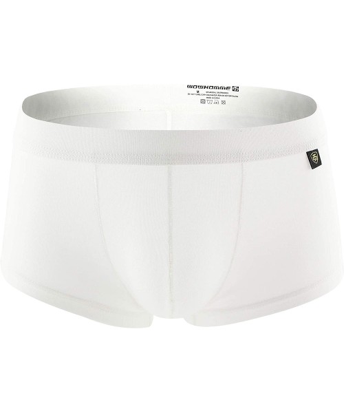 G-Strings & Thongs Men's Boxer Briefs Modal Stretch Regular Pouch Underwear - White - CR193Y8R9EG