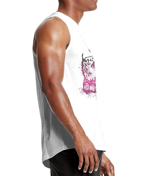 Undershirts Men's Black Summer Round Neck Sleeveless T-Shirt Fashion Sleeveless Tee for Gym - Three Days Grace8 - C419C6YAD5G