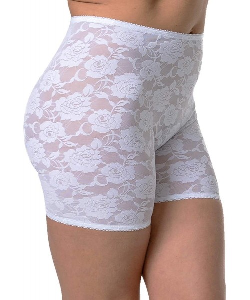 Shapewear Elastic Anti-Chafing Lace Panty Shorts - Prevent Thigh Chafing - White - C418WOI746Q