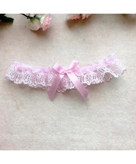 Garters & Garter Belts 2019 Sexy Lace Wedding Garters for Bride with Bow Party Prom Leg Garter - 6-pink - C818Q8RNOR7
