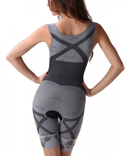 Shapewear Women's Seamless Bodysuit Sleeveless Thigh Slimmer Wear Own Bra Body Shapewear - Grey - CZ193DYZO8K