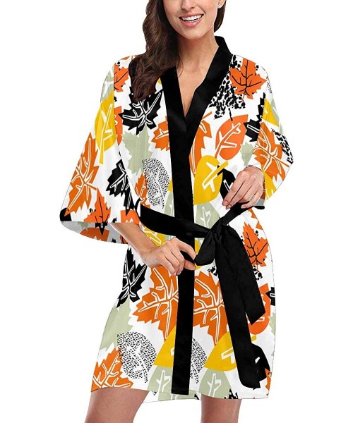 Robes Custom Autumn Festival Pumpkin Women Kimono Robes Beach Cover Up for Parties Wedding (XS-2XL) - Multi 2 - CV194WSNHXE