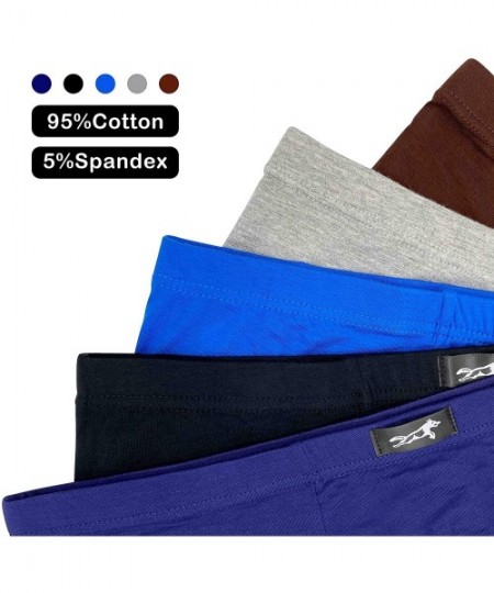 Trunks Boxer Briefs for Men 5-Pack Cotton Underwear Short Leg Trunks Multipack No Fly - Multicolored2(5 Pack) - CS18X8CIL4L