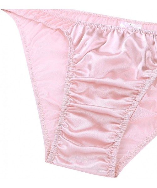 G-Strings & Thongs Men's Sheer Mesh Bikini Briefs See Through Thong Underwear Sissy Crossdressing Lingerie - Pink - C419C95Y4EC