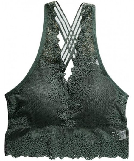 Camisoles & Tanks Women's Lace Bra Sexy V-Neck Underwear Camisole Plus Size Seamless Yoga Camisole Push Up Lingerie Vest - Gr...