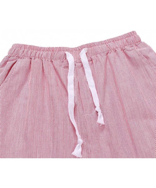 Thermal Underwear Stripes Shorts for Men-Casual Big and Tall Drawstring Walk Shorts Elastic Waist Pants with Pockets - Pink -...