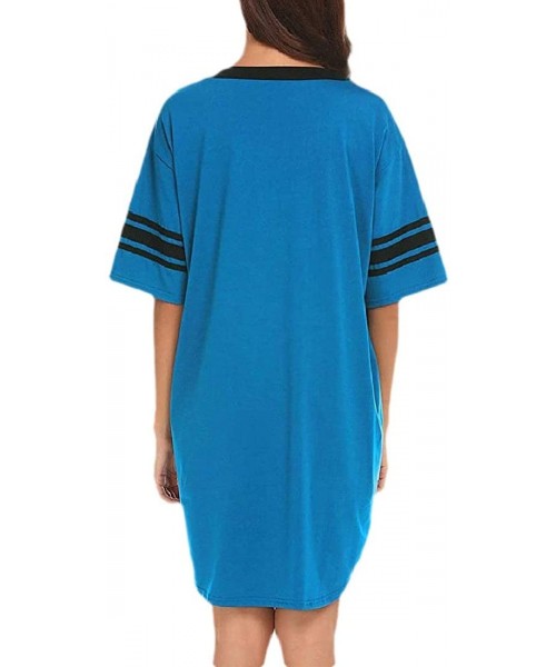 Nightgowns & Sleepshirts Women's Plus-Size V-Neck Splice Cotton Micro Modal Casual Sleep Dres - 1 - CT19CK55NO8